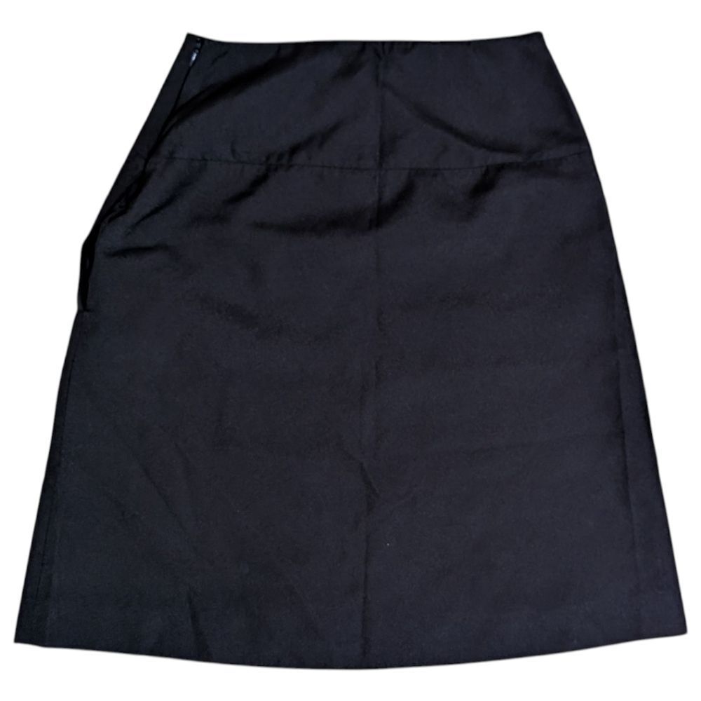 Prada Italy Black Classic High-Waisted A-Line Midi Skirt Size EU 38, US 6 - Picture 3 of 7